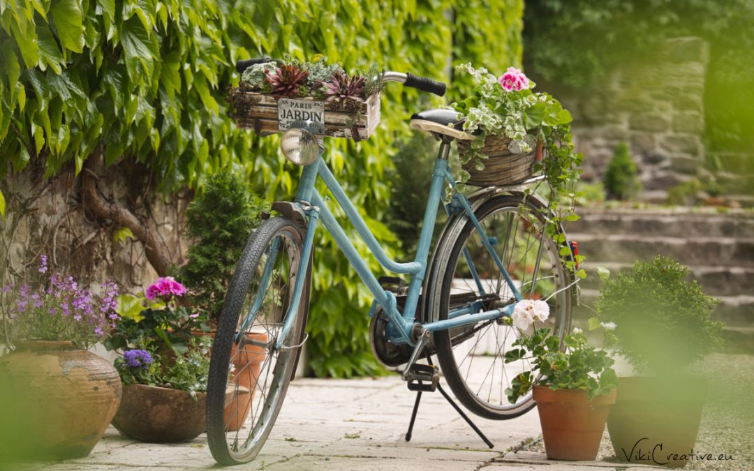 DIY – Bicykel ako záhradná dekorácia