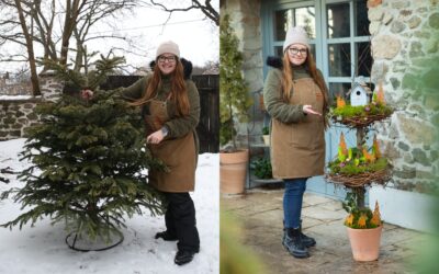 DIY – záhradná dekorácia z rezaného vianočného stromčeka